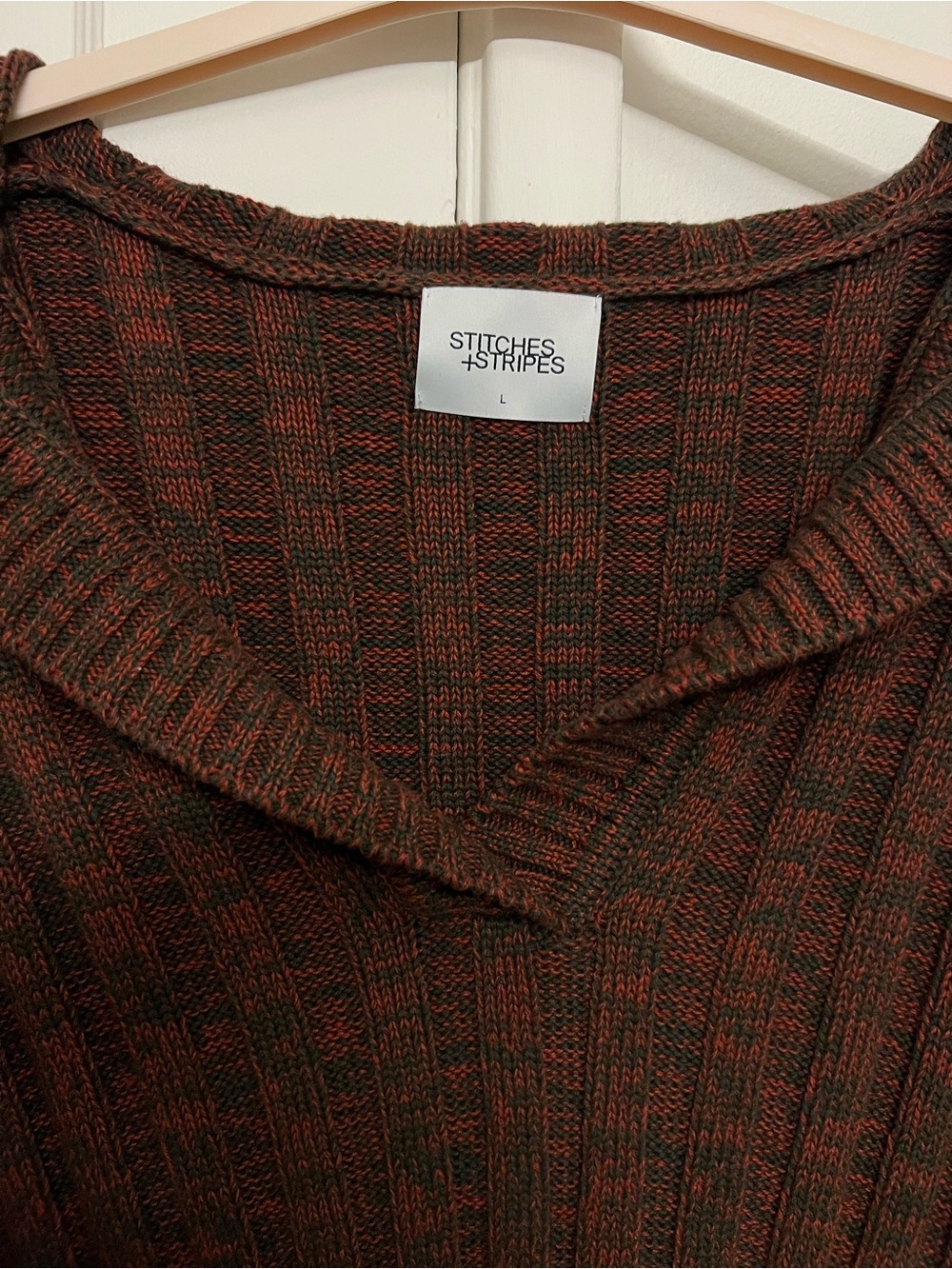 Stitches & Stripes Rust-Brown Ribbed Cowl Sweater - Picture 2 of 3